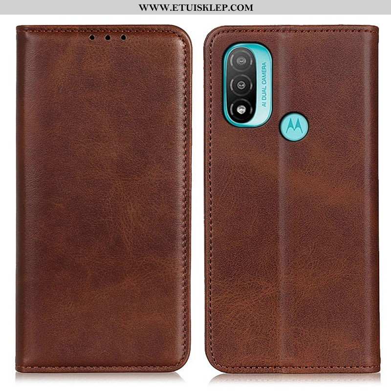 Etui Na Telefon do Moto E40 / E30 / E20 Etui Folio Elegancka Dwoina Skórzana